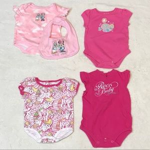 Babygirl Lot of Onesies and Bib! Disney, Rocawear